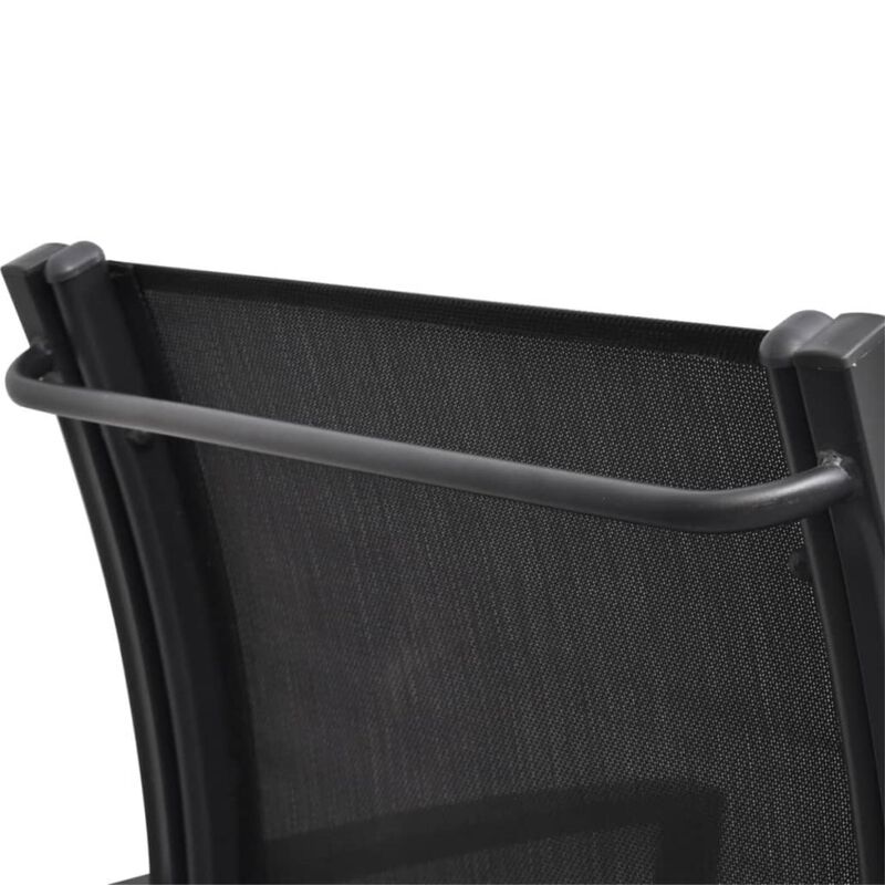 vidaXL 2 Seater Patio Bench 51.6" Steel and Textilene Black