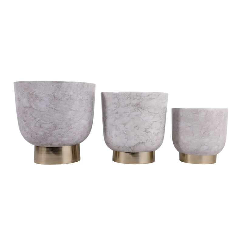 S/3 Marbled Finish Planters image number 3
