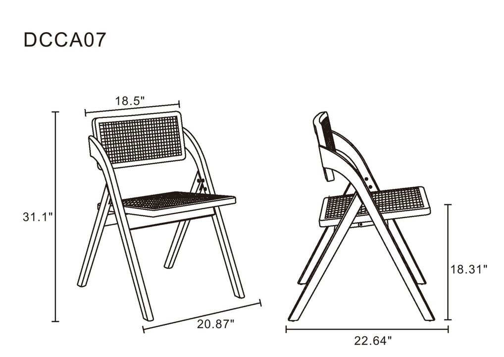 Lambinet Black Folding Dining Chairs (Set of 2)