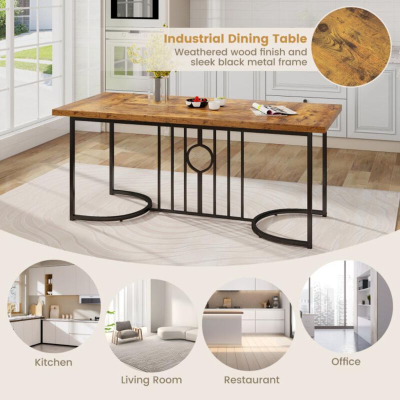 Hivvago 71 Inch Large Dining Table for 6-8 People Rectangular Wood Kitchen Table