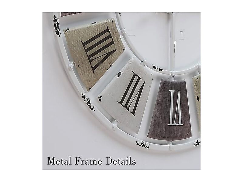 Distressed Metal Wall Clock 32 Inch Industrial Vintage Roman Numerals Weathered image number 3