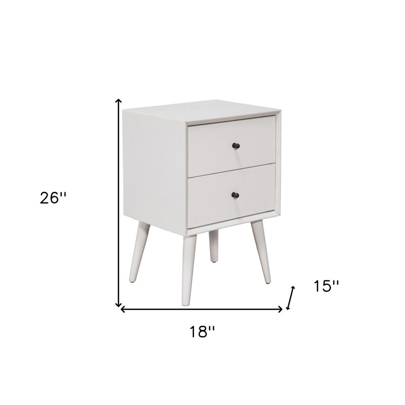 Century-Style Modern Nightstand with 2 Drawers &ndash; Wooden Bedside Storage Table