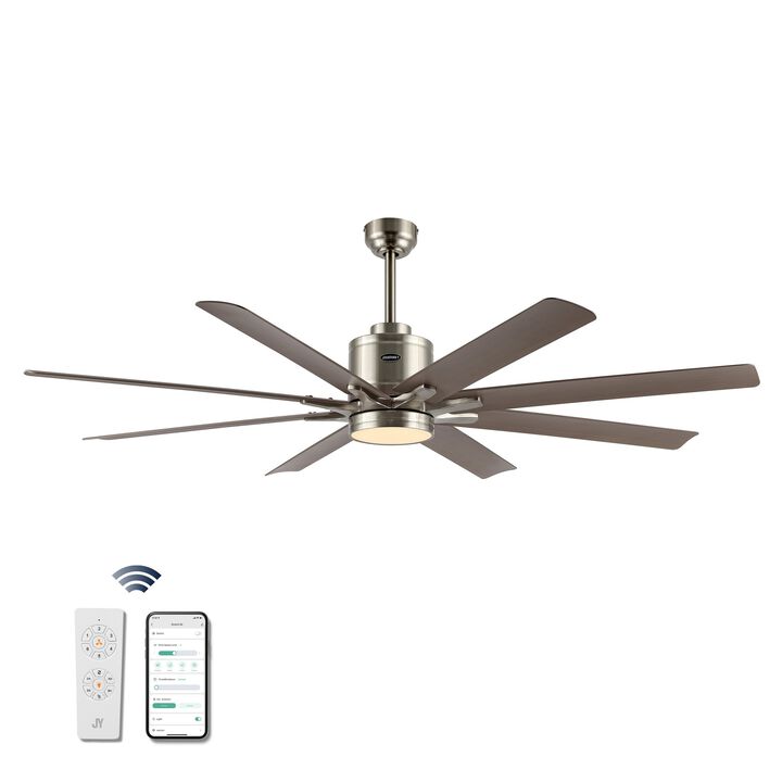 Octo Contemporary Industrial Iron/Plastic Ceiling Fan with Integrated LED Light