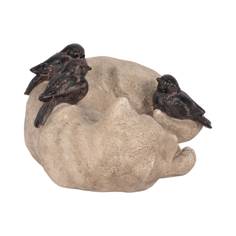 12" Sleeping Kitty With Birds image number 2