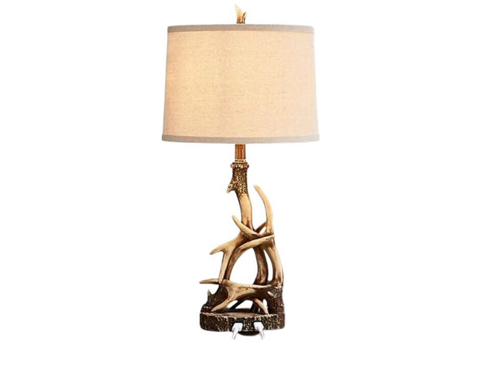 USB Port Rustic Table Lamp For Living Room Bedroom Nightstand