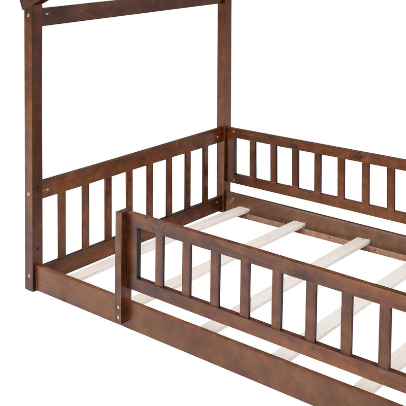 Merax Montessori Kids Bed  Modern Floor Bed image number 7