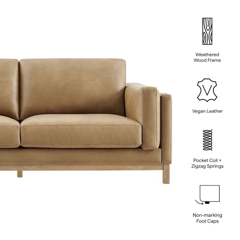Roscoe 81 inch Vegan Leather Sofa image number 1