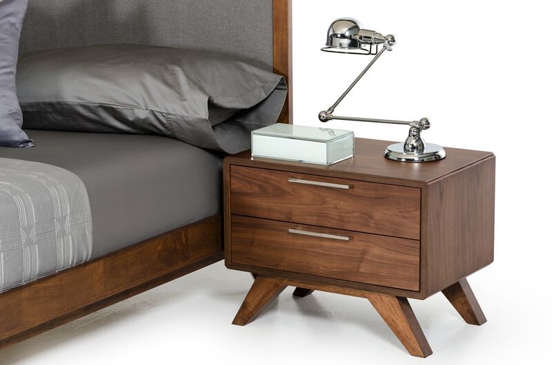 Bedroom Nightstand with Two Drawers – Durable Wood and Solid Wood Design