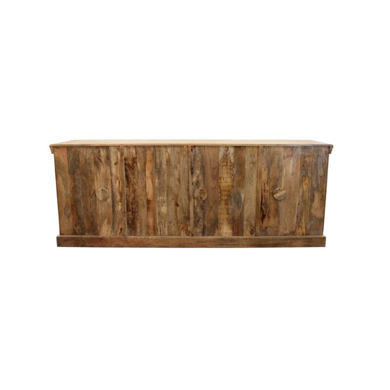 Alex Hamilton Tropez 6-Door Solid Wood Sideboard With Glass Panel in Distressed White Finish image number 3