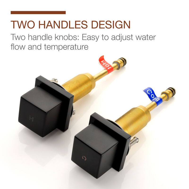 Mondawe Double Handle 8-Inch Brass Center Widespread Bathroom Faucet