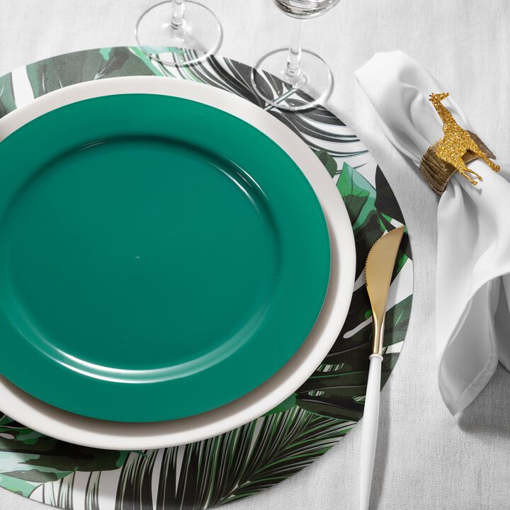 7.5" Solid Green Holiday Round Plastic Salad Plates (240 Plates)