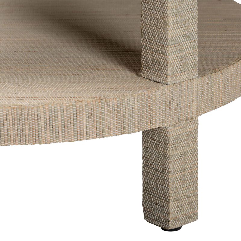 bali & pari Rocco Bohemian Woven Grasscloth End Table image number 3