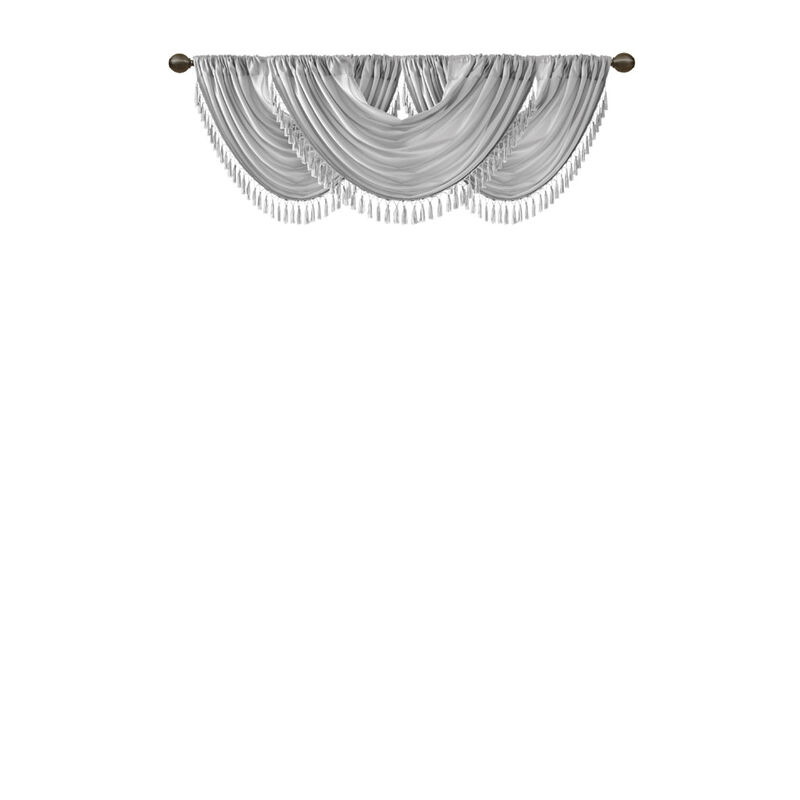 Gracie Mills Aurelius Faux Silk Sheen Waterfall Embellished Valance image number 0