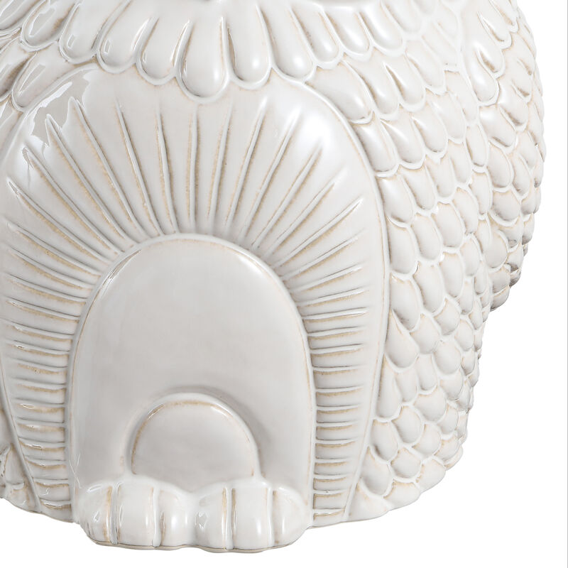 Millie 17.5" Classic Vintage Ceramic Indoor/Outdoor Owl Garden Stool