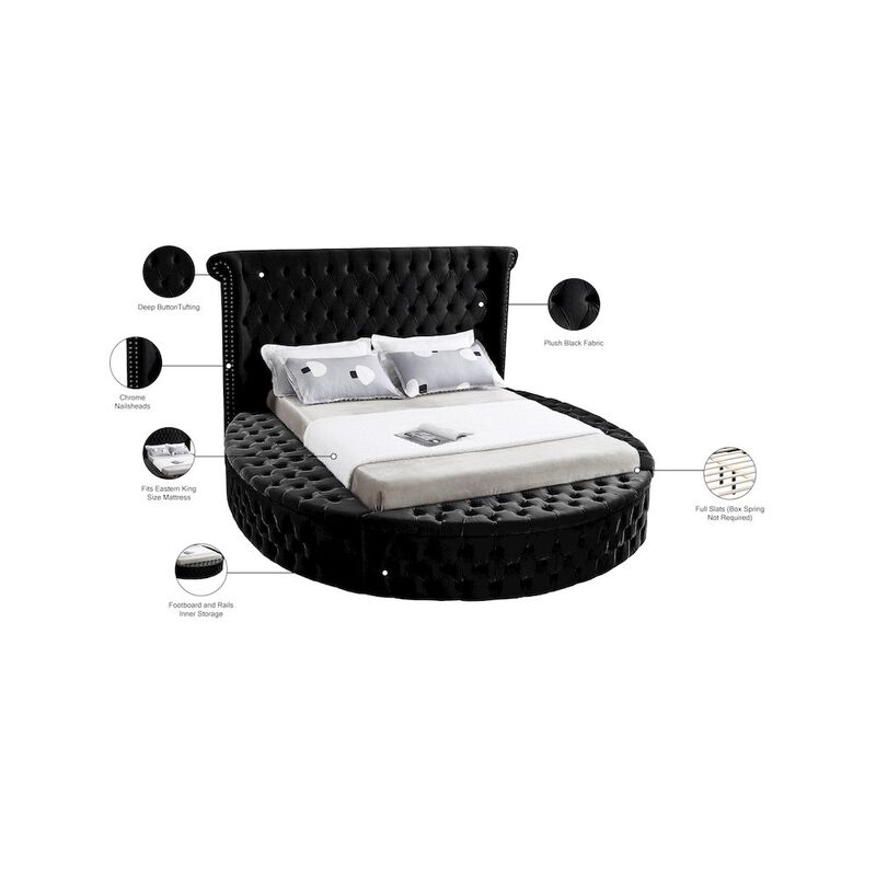 Meridian Furniture Luxus Black Velvet King Bed