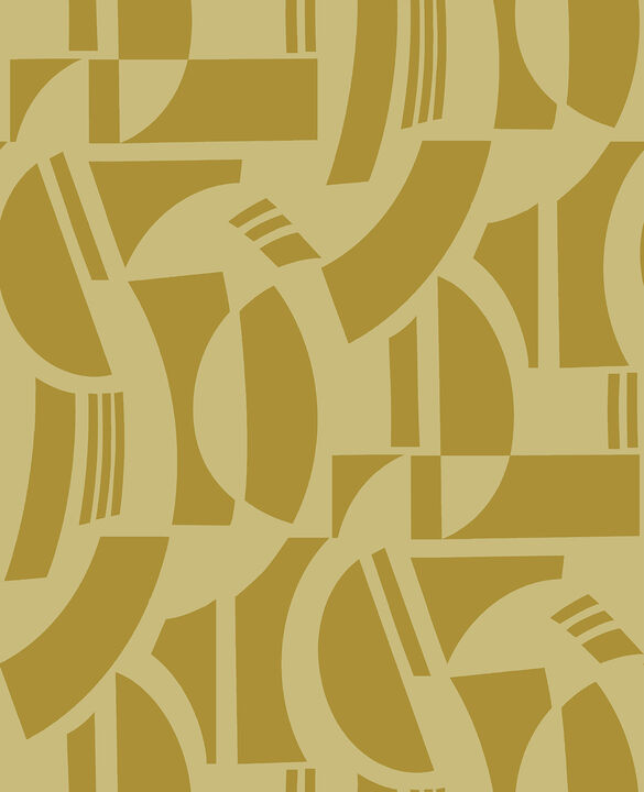 Carter Gold Geometric Flock Wallpaper