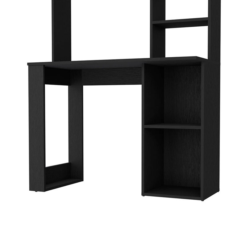 Streamdale Palisades Computer Desk With Hutch And Storage Shelves Black