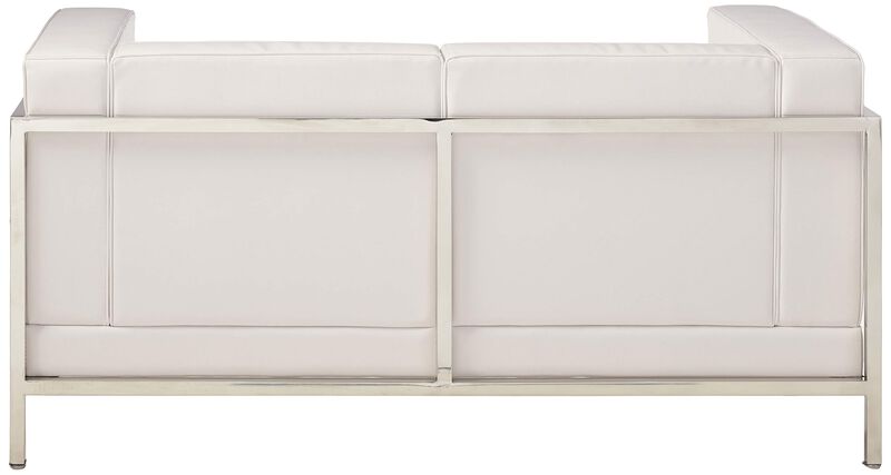 Flash Furniture HERCULES Imagination Series Contemporary White LeatherSoft Loveseat with Encasing Frame image number 2