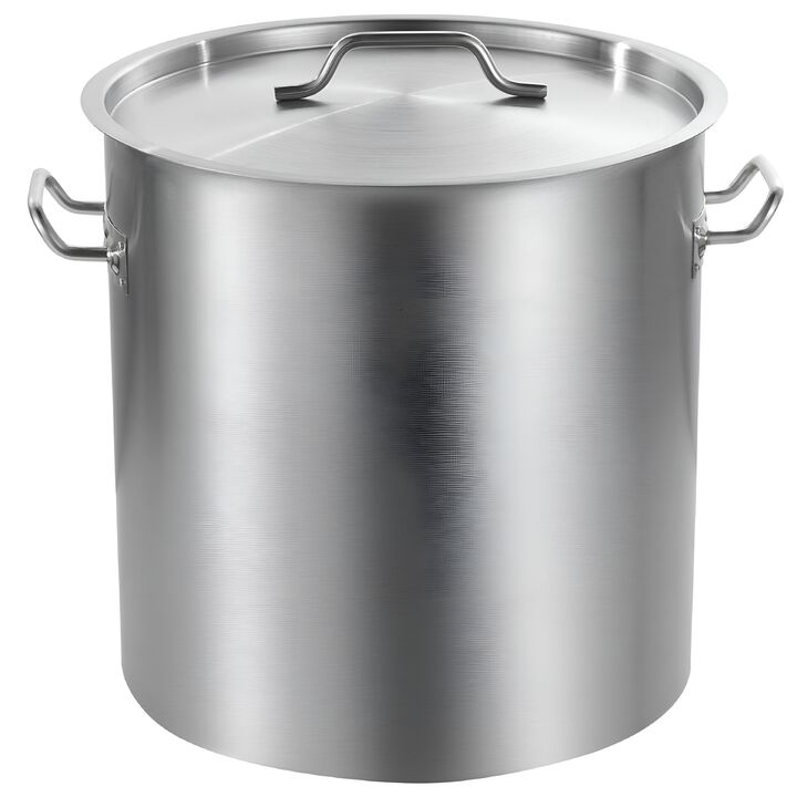53 Quart Stainless Steel Stock Pot with Lid, Large Commercial Cooking Pot for Events