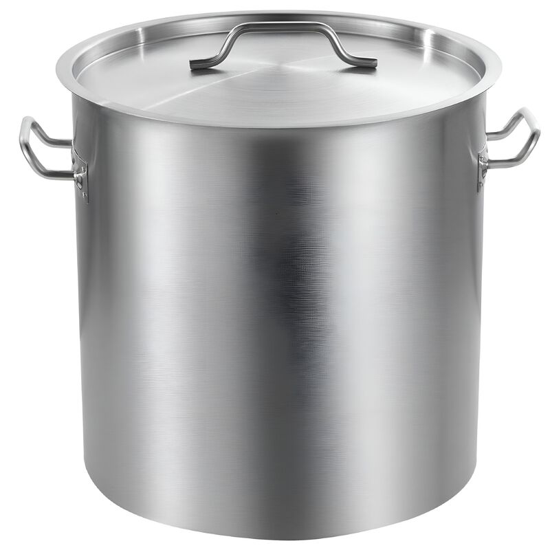 53 Quart Stainless Steel Stock Pot with Lid, Large Commercial Cooking Pot for Events image number 0