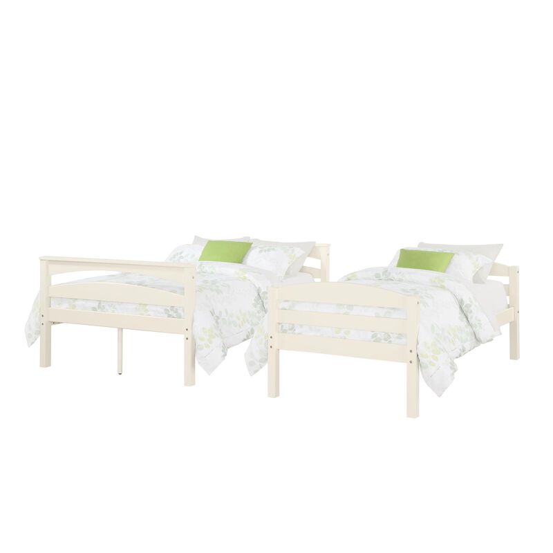 Brady Wood Bunk Bed Frame, Twin over Full, White
