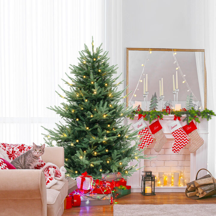 Pre-Lit Artificial Hinged Xmas Tree with PVC and PE Branch Tips