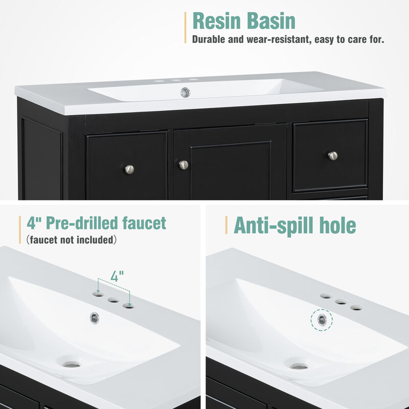 Merax Modern Bathroom Vanity with Resin Integrated Sink