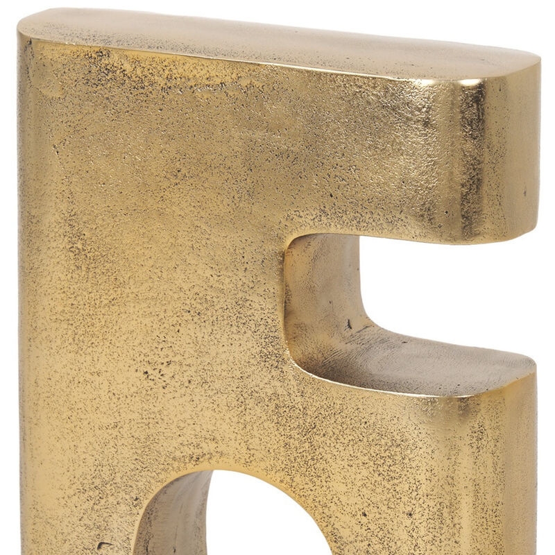 HomeRoots 10" Brass Aluminum Tabletop Sculpture image number 2