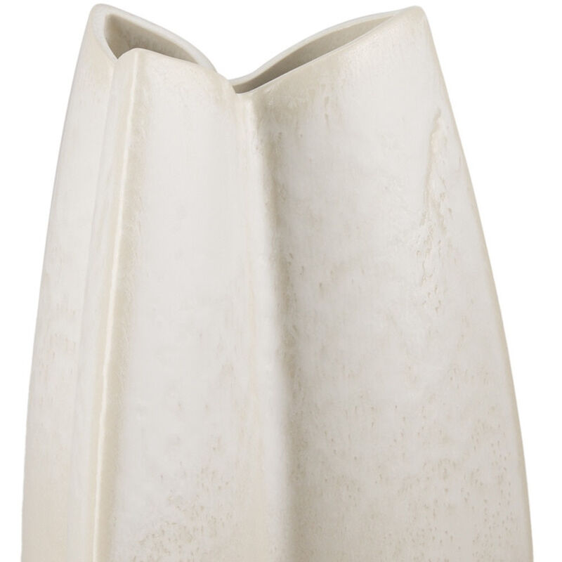 HomeRoots 14" Cream And Beige Color Block Ceramic Table Vase image number 2