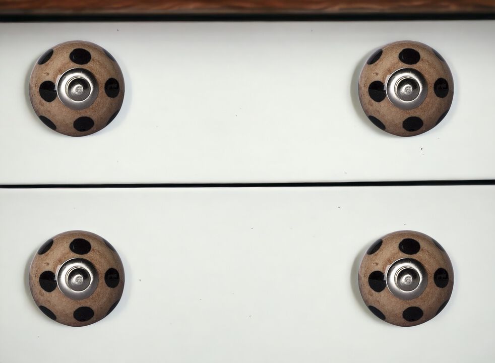 HomeRoots Set of Eight Brown And Black Ceramic And Metal Drawer Pull Knobs