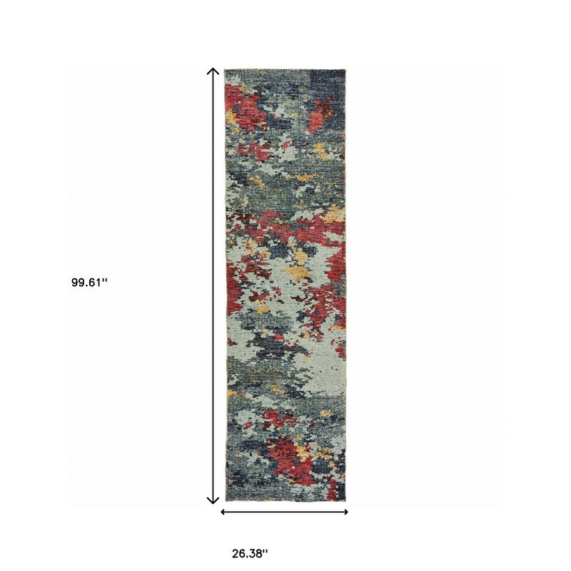 HomeRoots Abstract Runner Rug image number 2