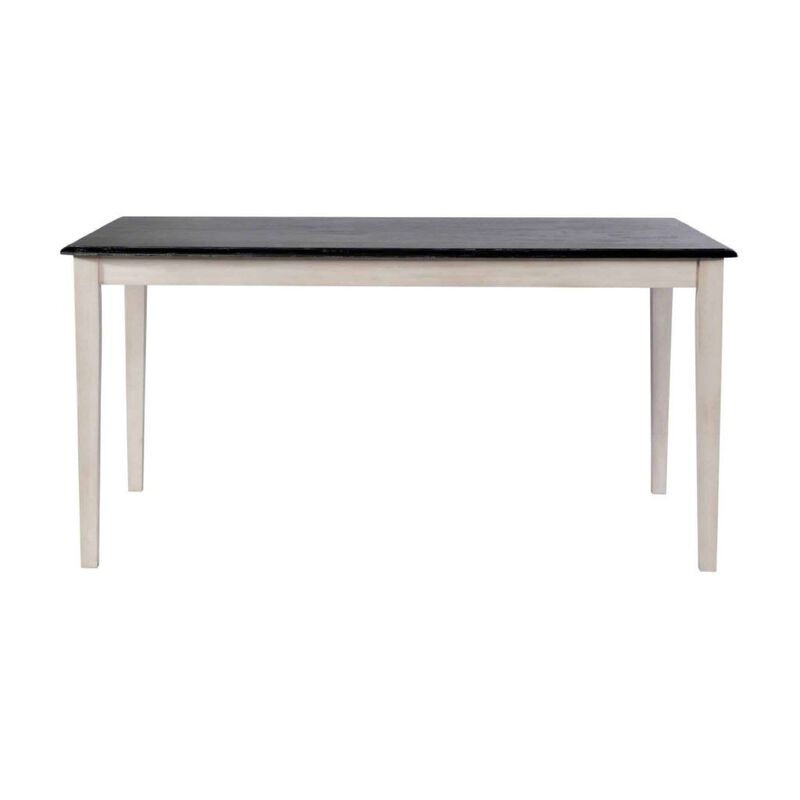 Nova Dining Table, Rectangular, European Black Ash w Antique White 59 Inch image number 2