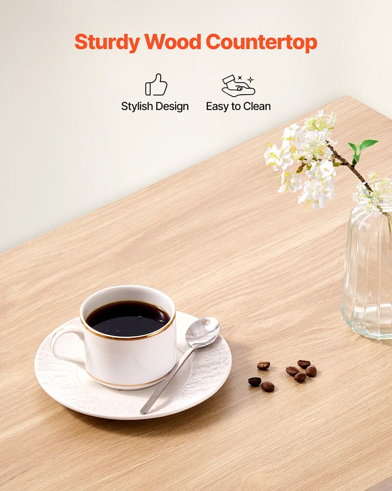 Kitchen Island Cart with Cabinet & Drawer &ndash; Mobile Table with Towel Rack, Hooks & Swivel Wheels image number 5