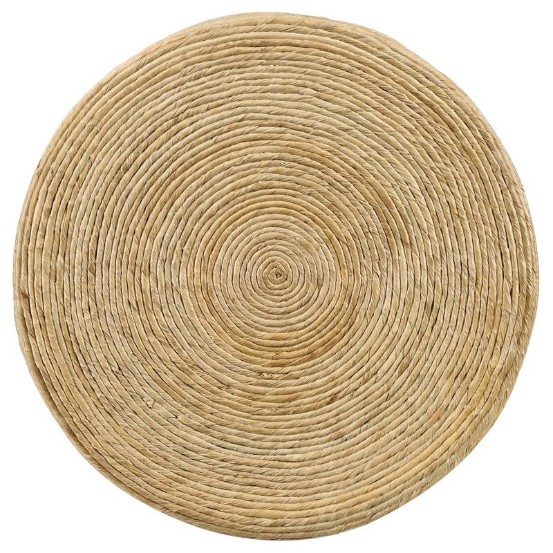 Plethoria Home Natural Woven Rattan Round End Table