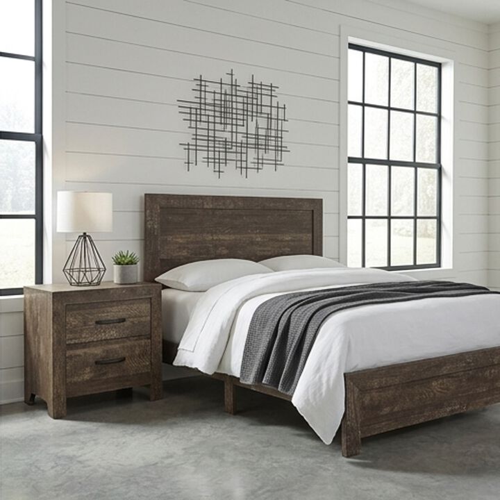 Bedroom Set, Panel Design, 2-Piece Set with Bed and Nightstand