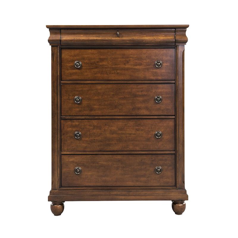 Liberty Furniture Rustic Traditions King Sleigh Bed, Dresser & Mirror, Chest image number 0