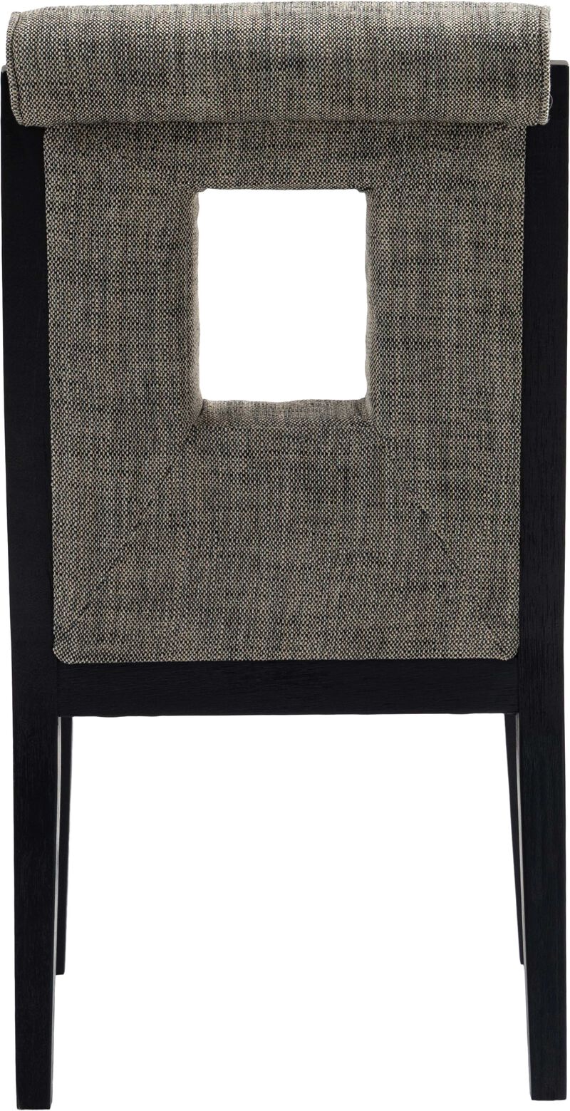 Meridian Furniture Gwendolyn Grey Linen Textured Fabric Dining Side Chair, Set of 2