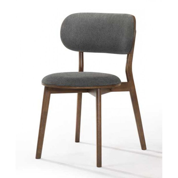 Donald Modern Dark Grey & Walnut Dining Chair (Set of 2)