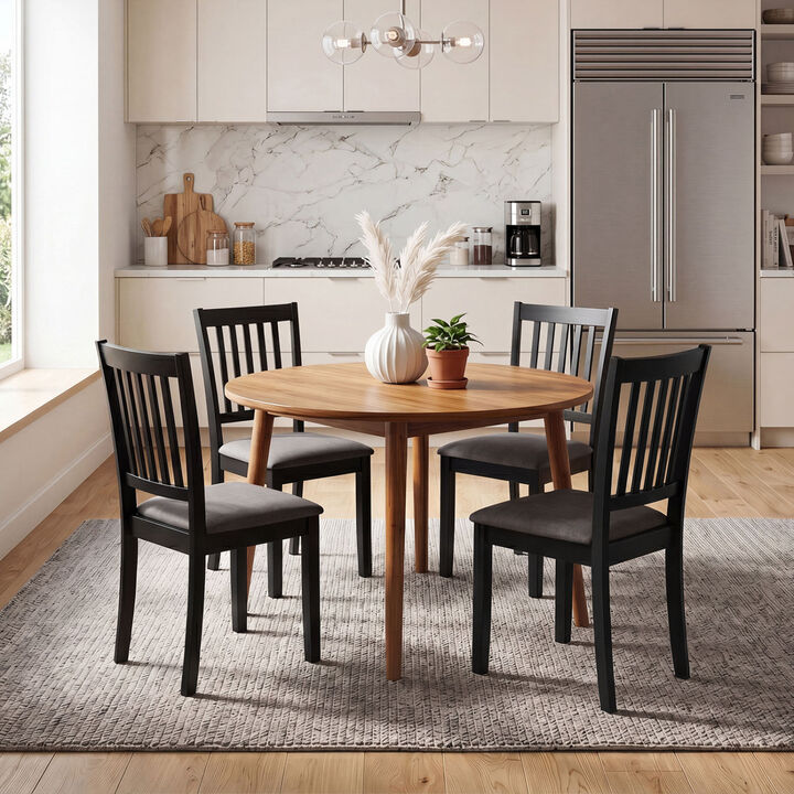 4 Pack Wooden Dining Chairs with Upholstered Seats for Kitchen and Dining Room