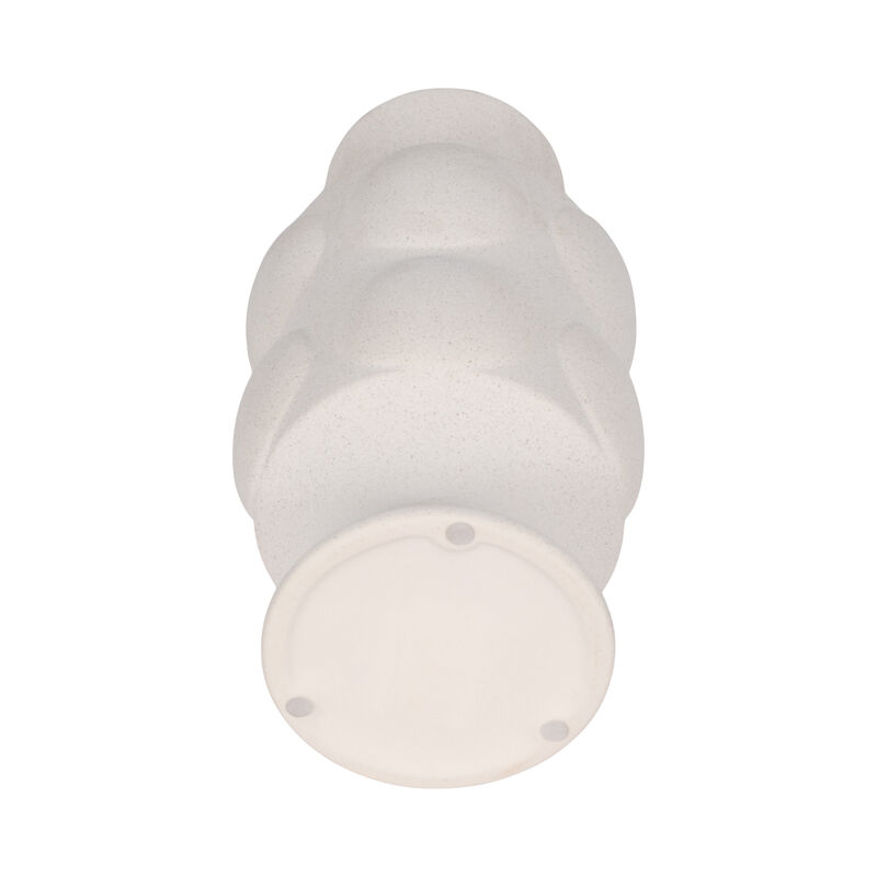 11" Large Dot Embossed Vase Sand Texture, White image number 5