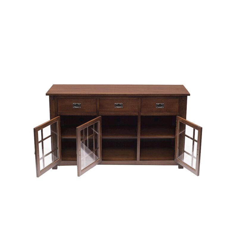 Crafters and Weavers Craftsman Mission Solid Oak Sideboard - 65 - Walnut Stain