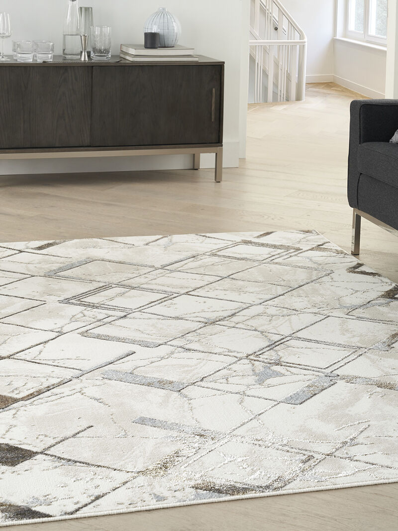 Glitz GLZ02 Ivory/Gray 3'11" x 5'11" Rug