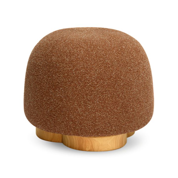 Oopa Cream Contract-Grade Straight Vegan Shearling Swivel Ottoman