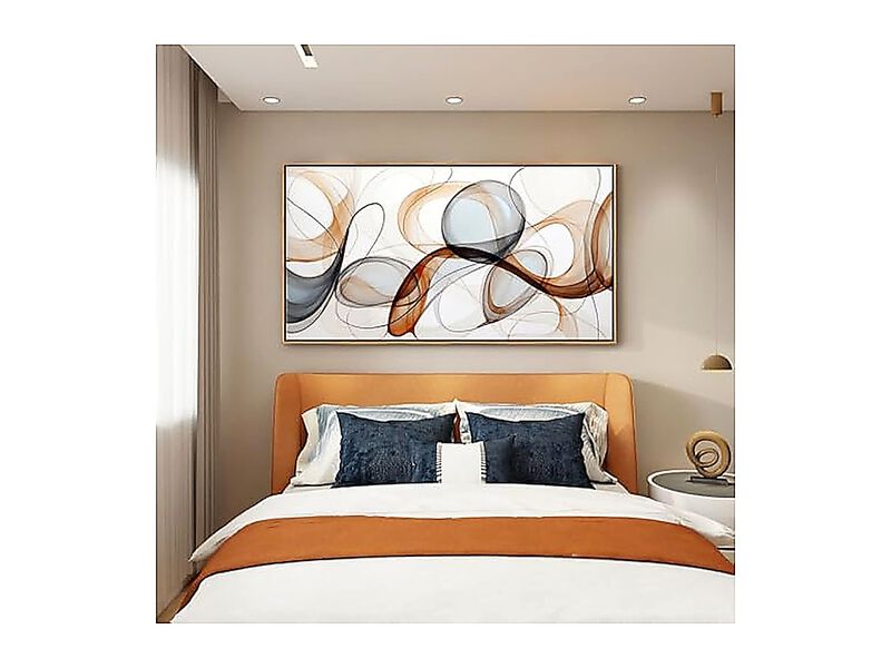 Modern Abstract Wall Art Deep Spiritualism White Brown Canvas Living Room Office image number 2