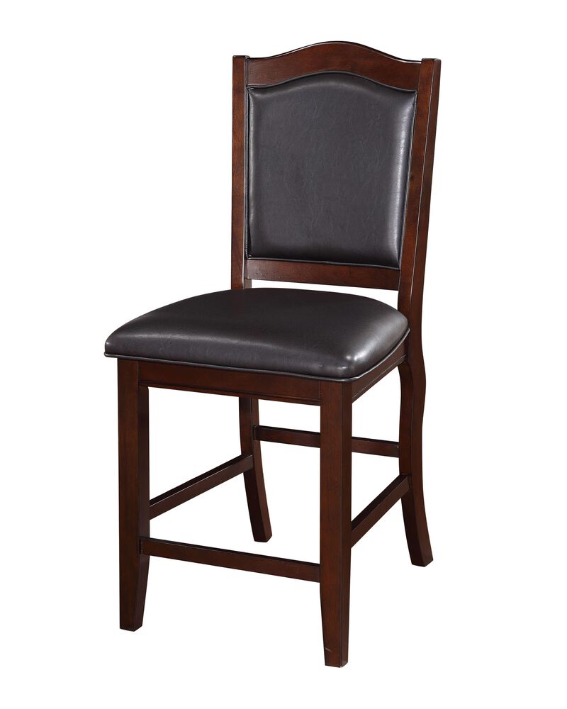 Streamdale Set of 2 Counter Height Chairs in Dark Brown Wood Finish