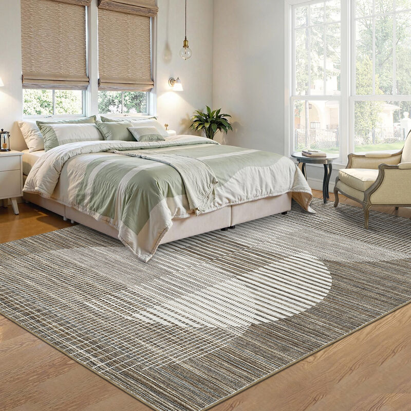 10X13 FT Washable Area Rug for Living Room Modern Geometric Rug Soft Non Slip Bedroom Carpet image number 6
