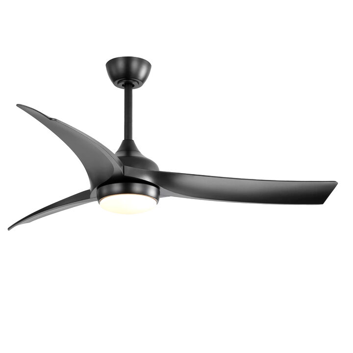 ELEMENT ACE 52 Inch High Efficiency Ceiling Fan with Dimmable Tri-Color 18W LED Light, Remote Control, Ultra Quiet Reversible DC Motor for Large Indoor Spaces