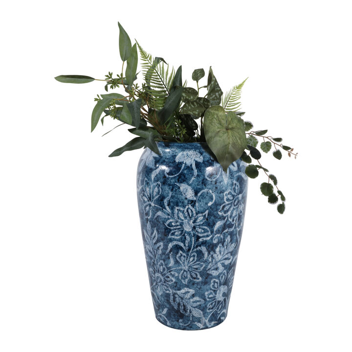Distressed Floral Vase
