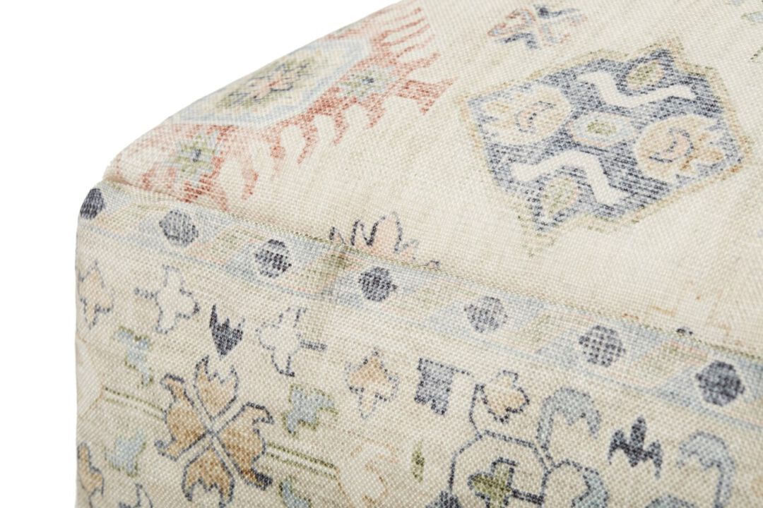 Poufs LPF0022 Ivory / Multi 24"W x 24"D x 8"H