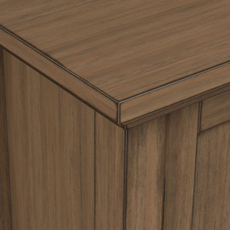 Redmond SOLID WOOD 32 inch Wide Transitional Low Storage Cabinet in Rustic Natural Aged Brown image number 7